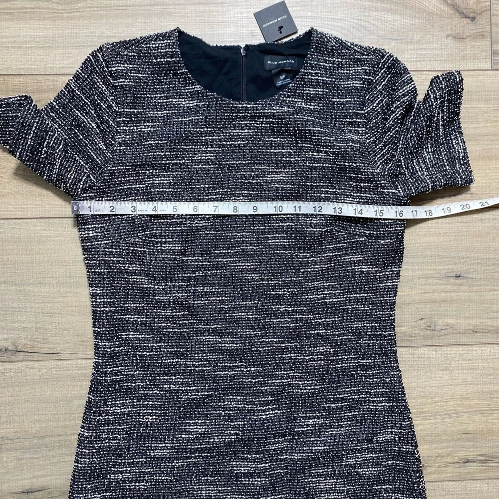 Club Monaco Womens‎ Textured Short Sleeve Lined Dress Size Small Black Mix